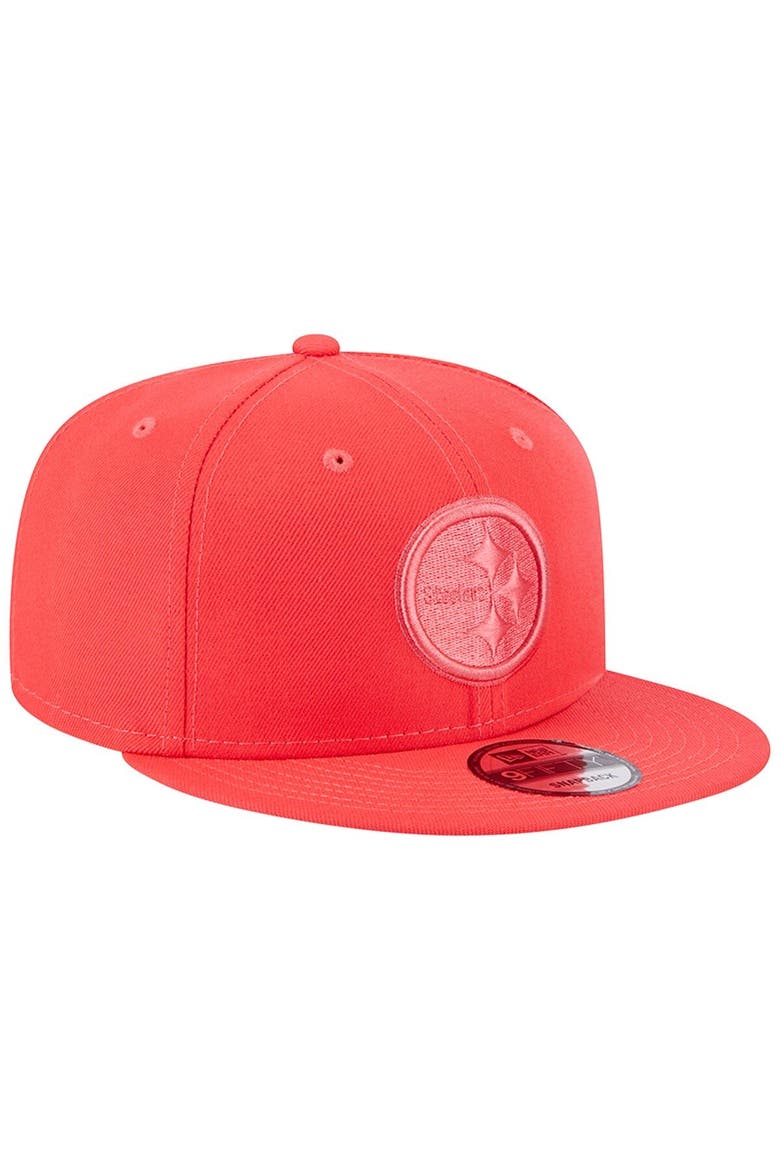 Men's New Era Red Pittsburgh Steelers Color Pack Brights 9FIFTY Snapback Hat, Alternate, color, Red