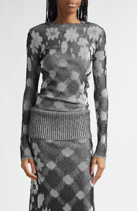 Illusion Floral Jacquard Sweater