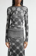 Paolina Russo Illusion Floral Jacquard Sweater