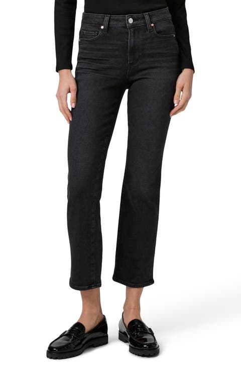 Cindy High Waist Ankle Straight Leg Jeans (Black Lotus)