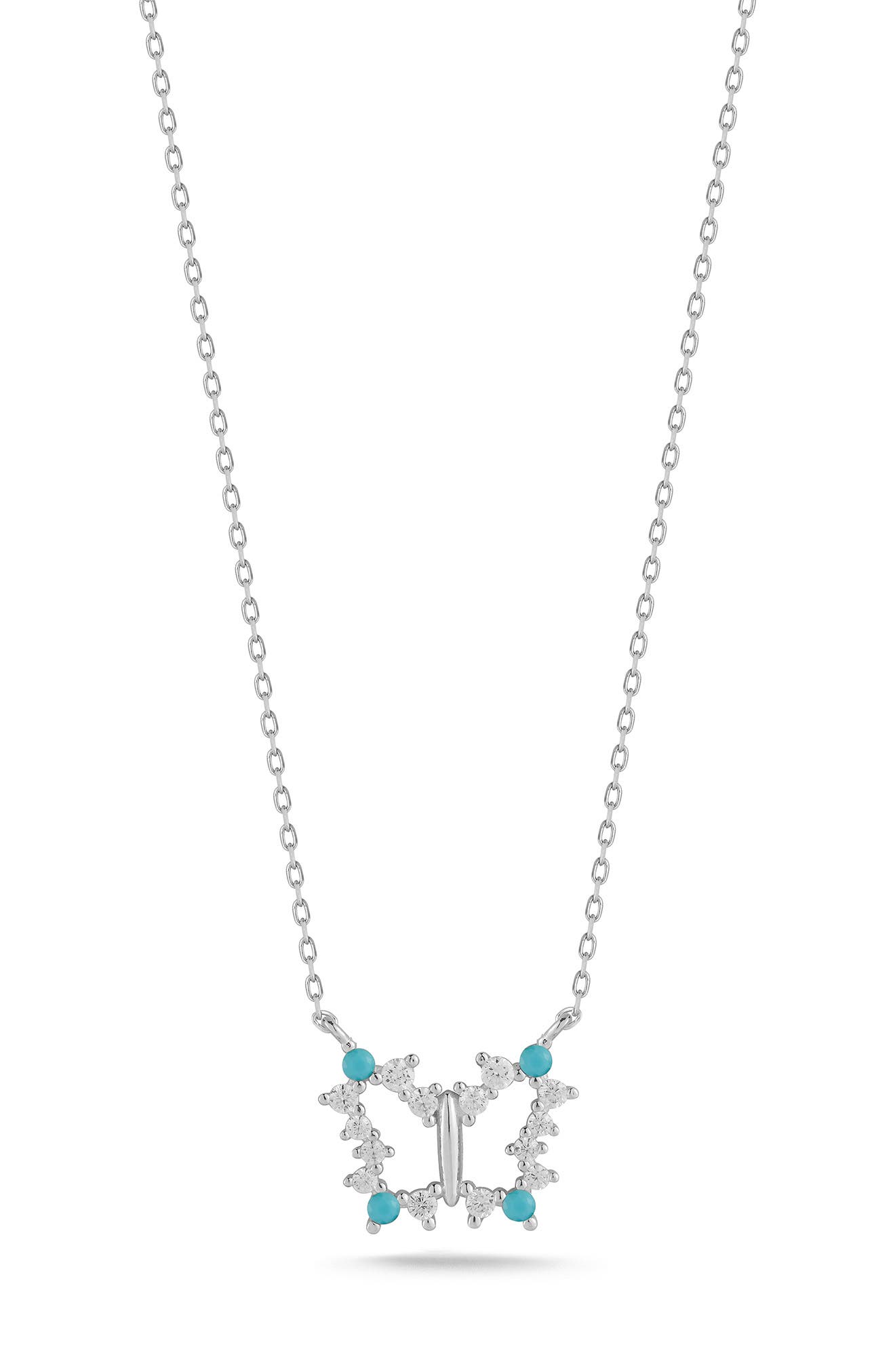SPHERA MILANO Sterling Silver CZ Butterfly Pendant Necklace