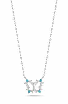 Sterling Silver CZ Butterfly Pendant Necklace