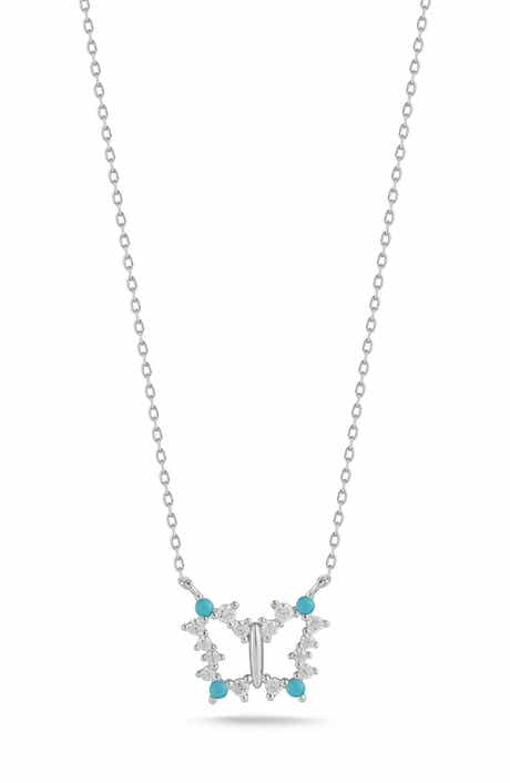 SPHERA MILANO Sterling Silver CZ Butterfly Pendant Necklace