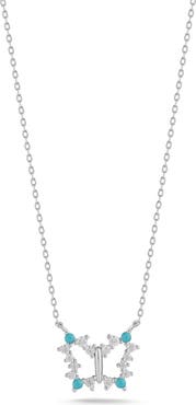 SPHERA MILANO Sterling Silver CZ Butterfly Pendant Necklace