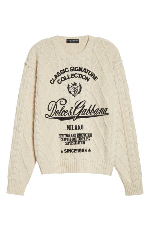 Embroidered Cable Stitch Sweater