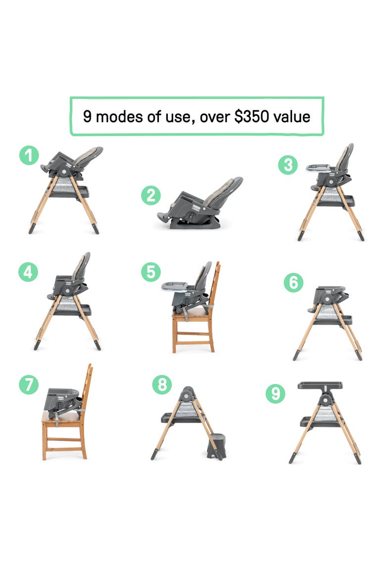 Proper Positioner Create Up! Multi-Mode Folding High Chair, Alternate, color, GREY