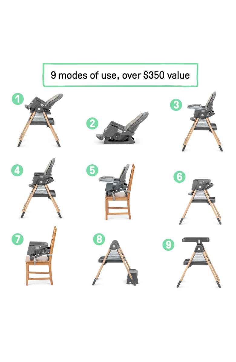 INGENUITY Proper Positioner Create Up! Multi-Mode Folding High Chair, Alternate, color, Grey