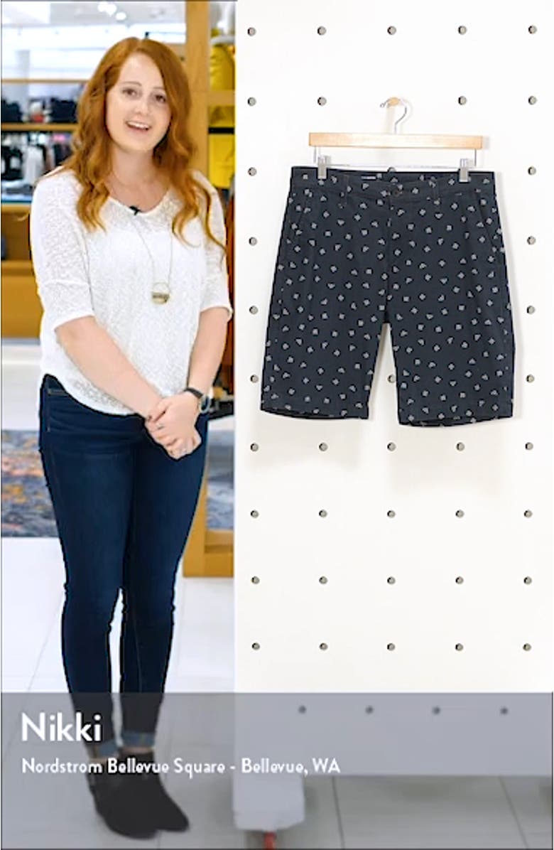 Griffin Geo Print Flat Front Shorts, sales video thumbnail