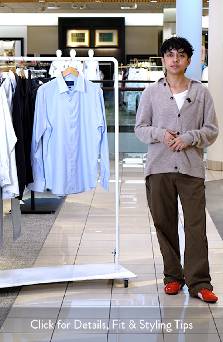 Trim Fit Microcheck Cotton Dobby Dress Shirt, sales video thumbnail