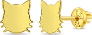 In Season Jewelry 14k Polished Kitty Cat Earrings