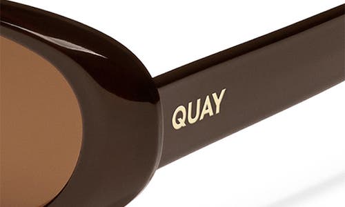 Quay Felt Cute 52mm Gradient Small Oval Sunglasses In Brown
