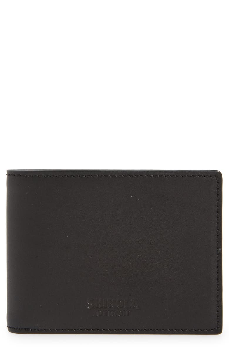 Shinola Slim Bifold Wallet, Main, color, Black
