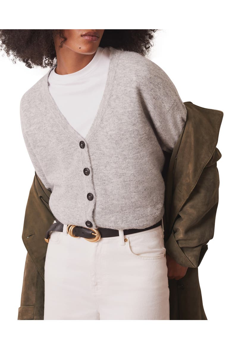 V-Neck Knit Cardigan, Main, color, Grey