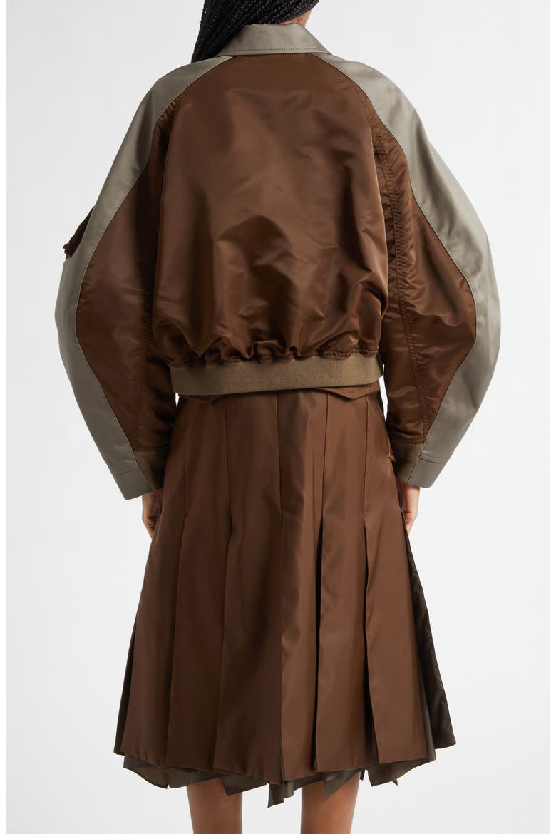 Cotton Chino x Nylon Twill Jacket, Alternate, color, BROWN/ GRAY