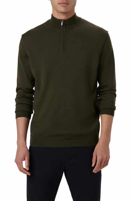 Bugatchi Quarter Zip Merino Wool Pullover
