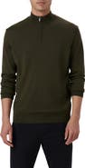 Bugatchi Quarter Zip Merino Wool Pullover
