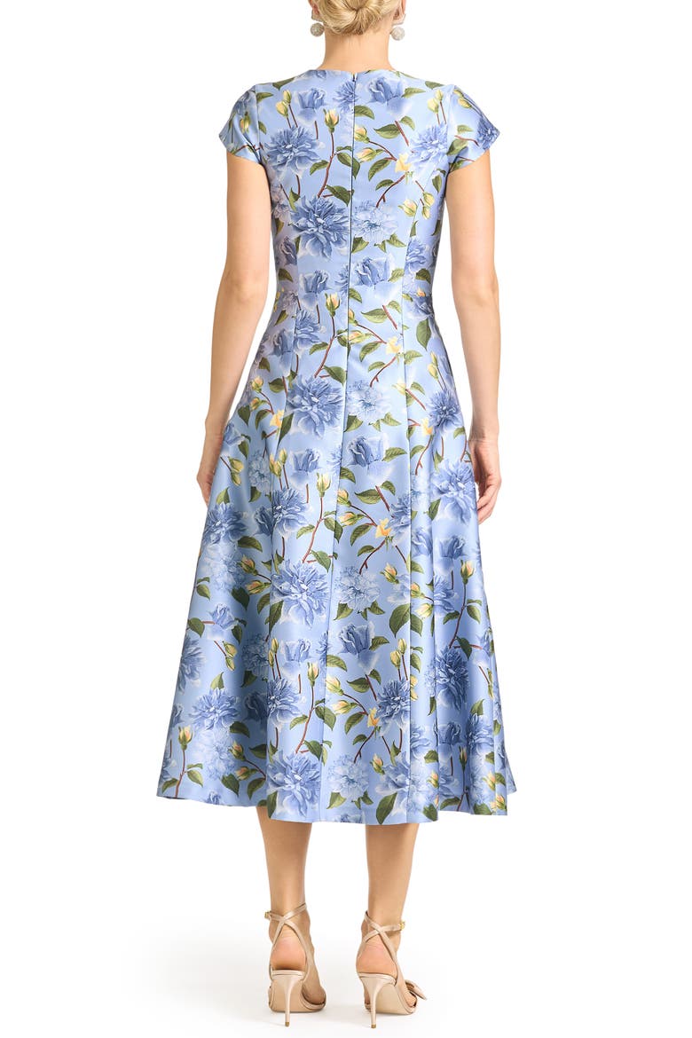 Jackie Floral Cocktail Midi Dress, Alternate, color, TWILIGHT PEONY