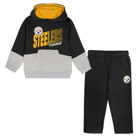 Toddler Outerstuff Black Pittsburgh Steelers Lineman Fleece Hoodie & Pants Set