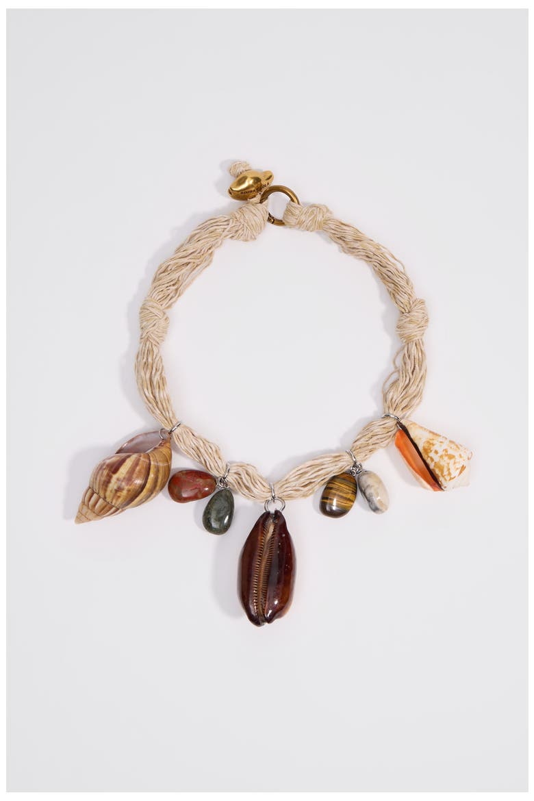 Seashell And Stone Necklace, Main, color, IVORY