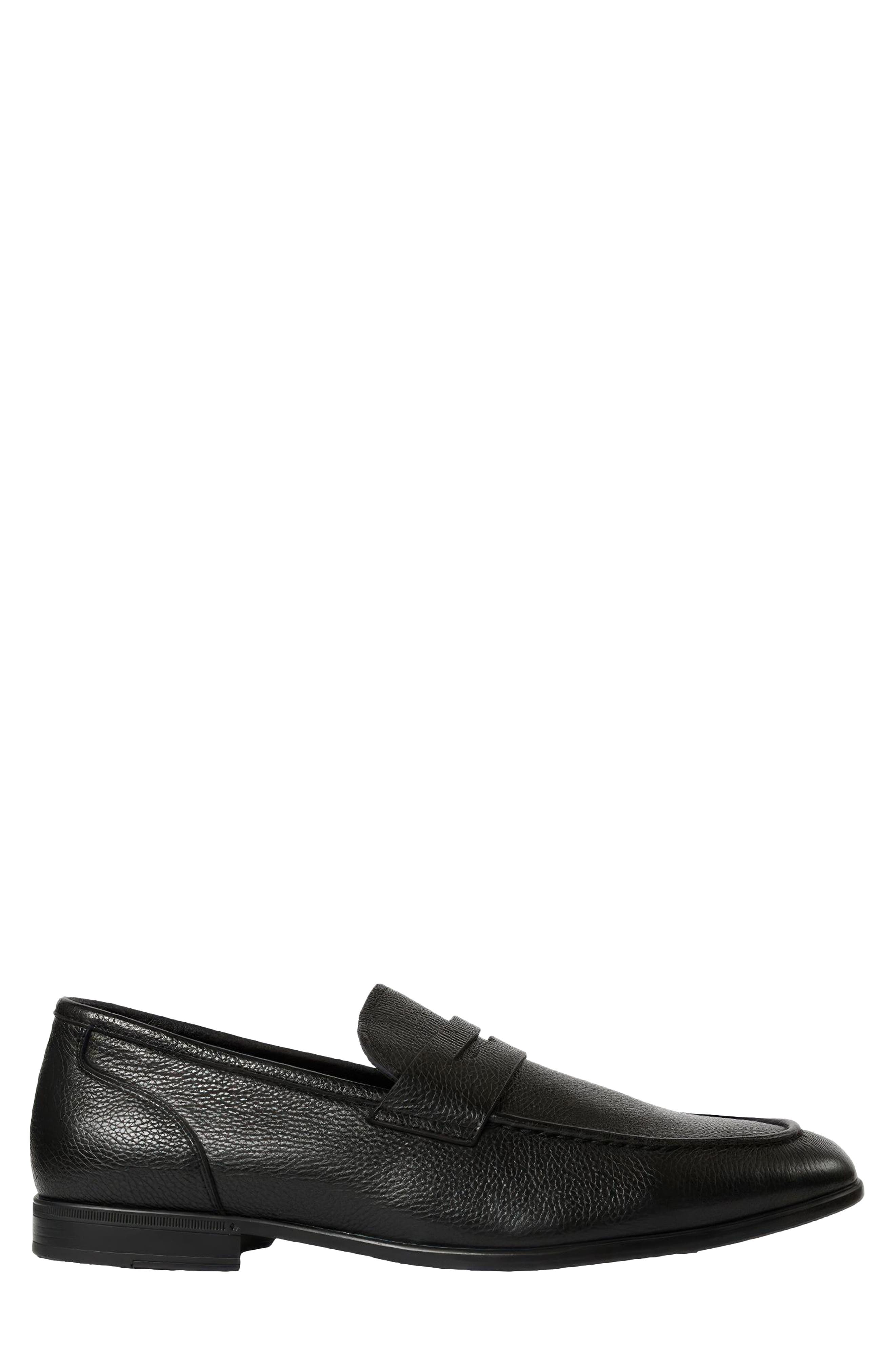 Thomas Leather Penny Loafer, Alternate, color, BLACK LEATHER