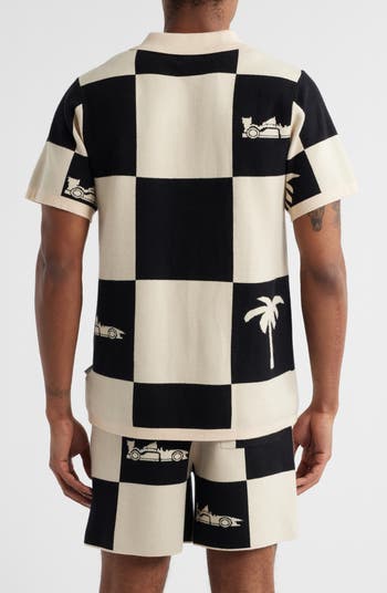 Victory Lap Check Graphic Button-Up Polo