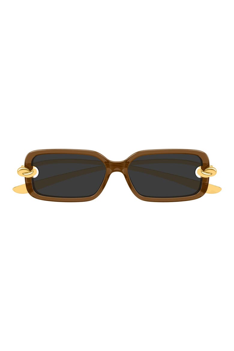 56mm Rectangular Sunglasses, Main, color, BROWN