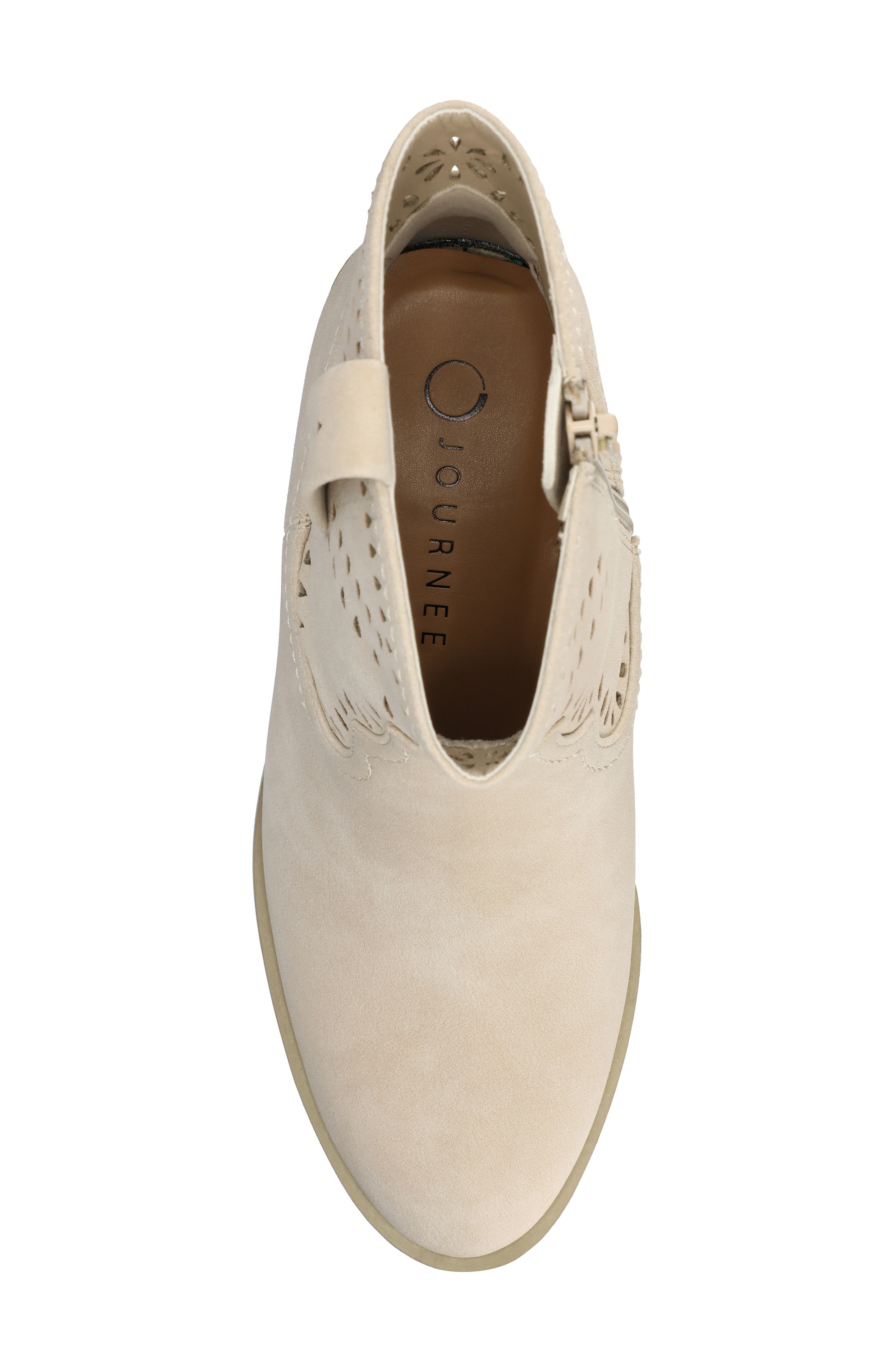 Eyelet Block Heel Bootie, Alternate, color, TAUPE