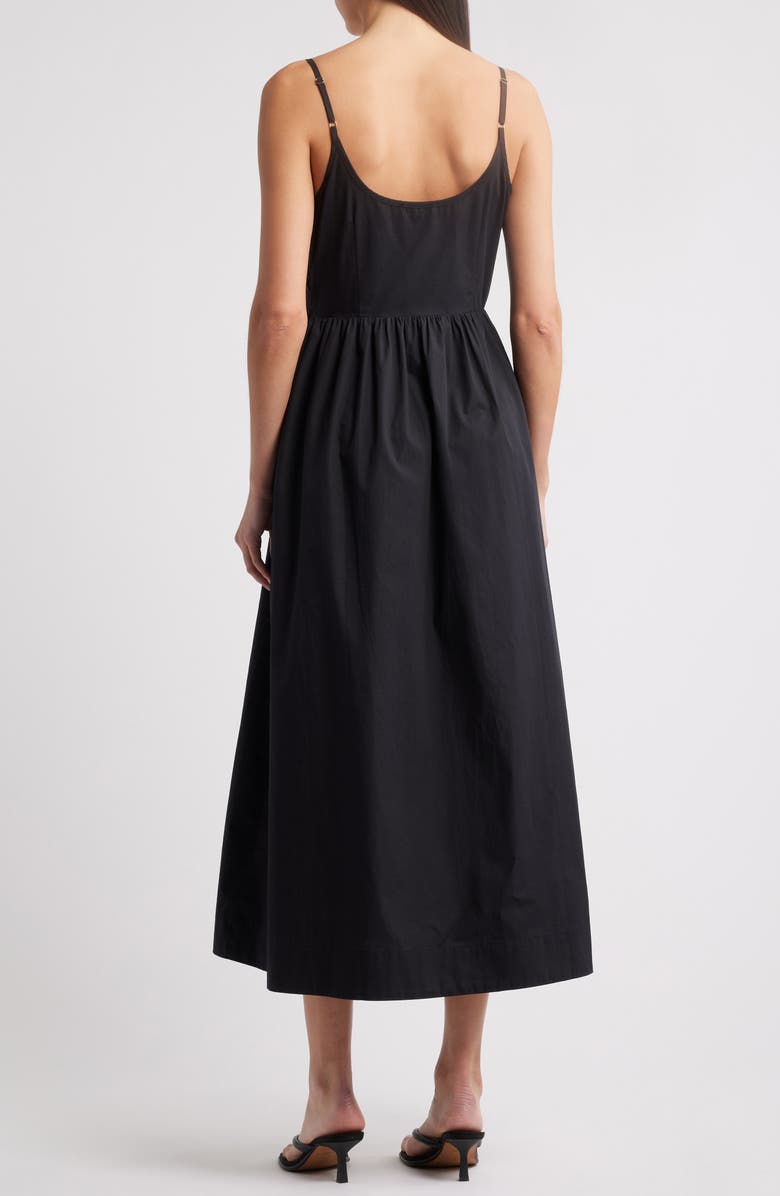 MOON RIVER Bow Detail Cotton Midi Dress, Alternate, color, 