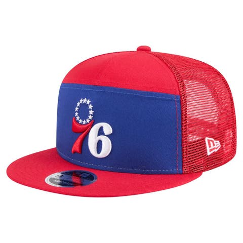 Men's New Era  Royal/Red Philadelphia 76ers Outdoor Split Panel 9FIFTY Snapback Hat