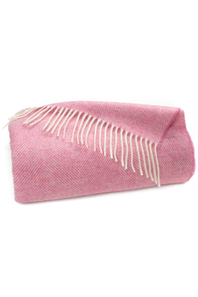 Southampton Home Shetland Lambswool Herringbone Throw, Main, color, Light Pink