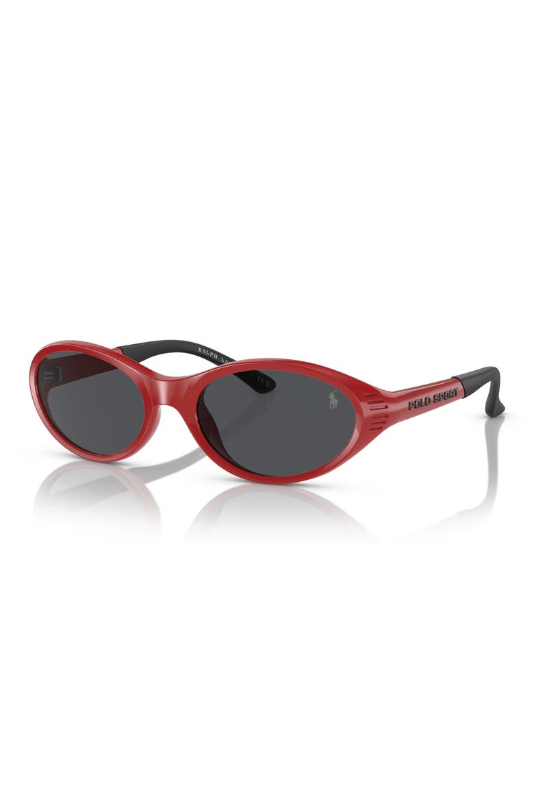 PH4197U 56mm Oval Sunglasses, Alternate, color, SHINY RED / GREY