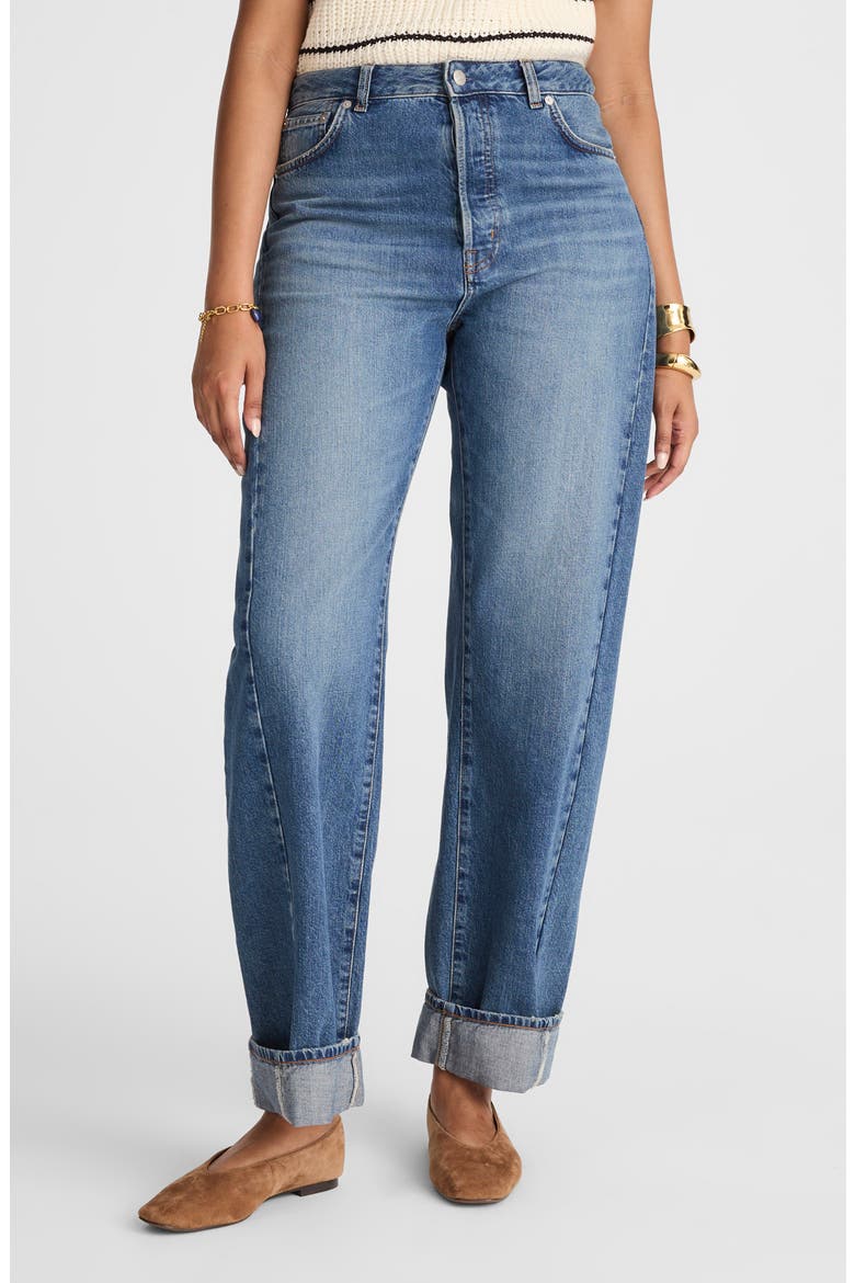 Pieced Barrel Leg Jeans, Main, color, MOSBY WASH