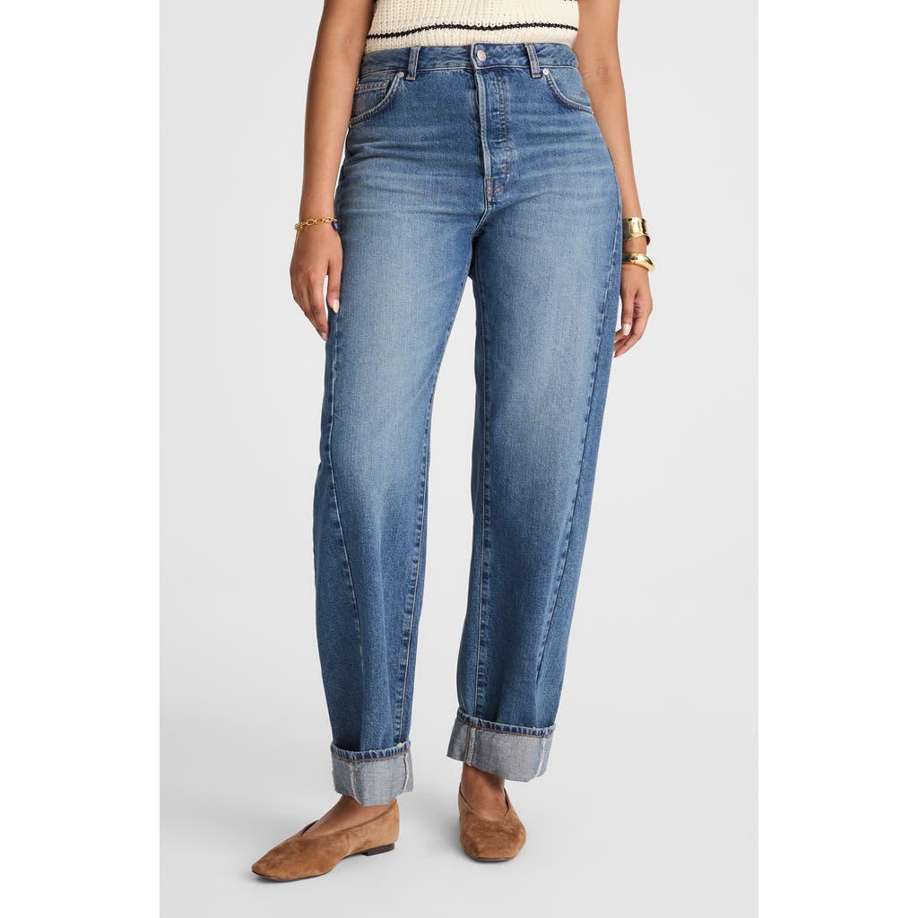 Madewell Pieced Barrel Leg Jeans In Blue