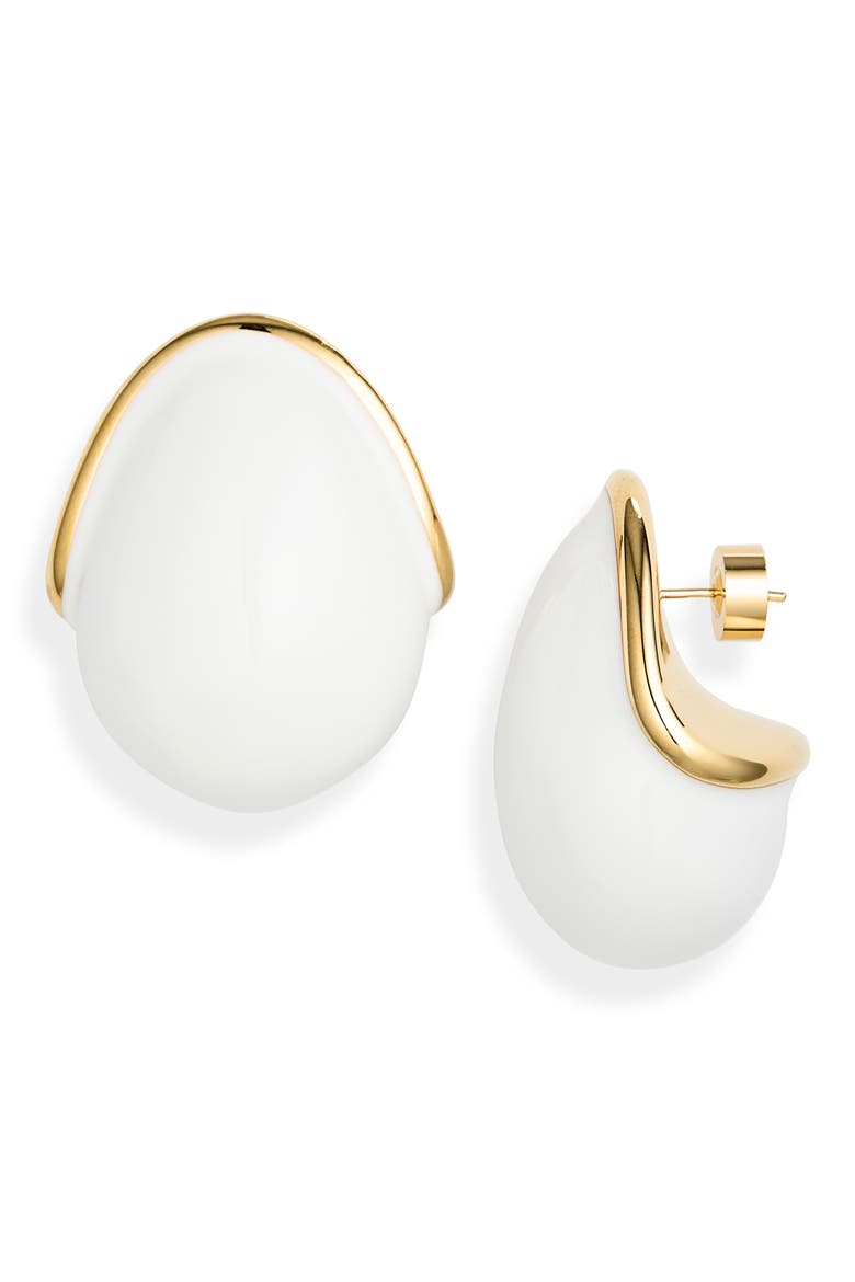 Les Boucles Raisin Oval Earrings, Main, color, GOLD / WHITE 277