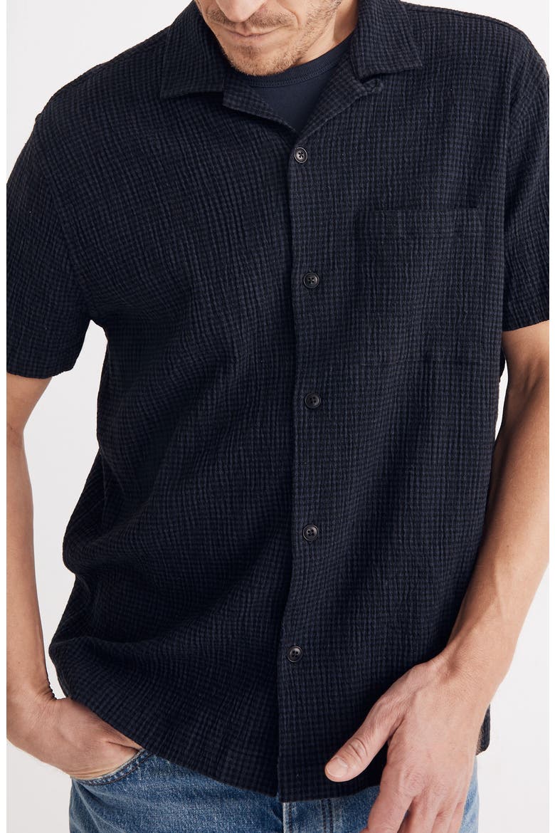 Textural Check Easy Camp Shirt, Alternate, color, TINY CHECK NIGHT INDIGO