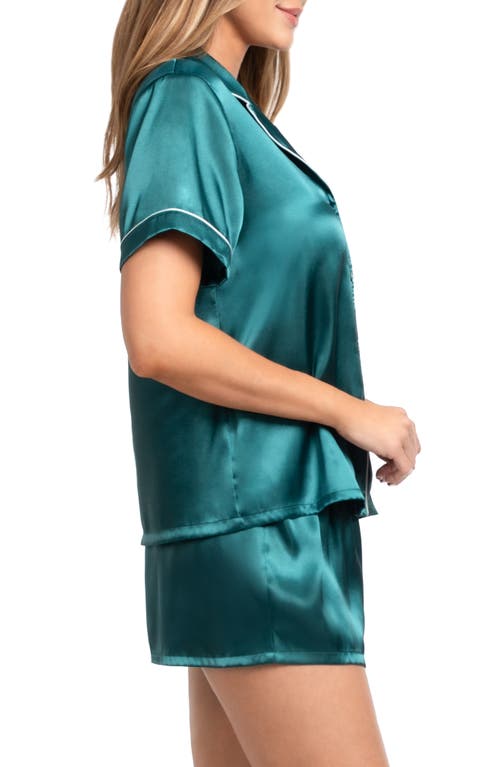 In Bloom By Jonquil Stefani Solid Satin Short Pajamas In Green