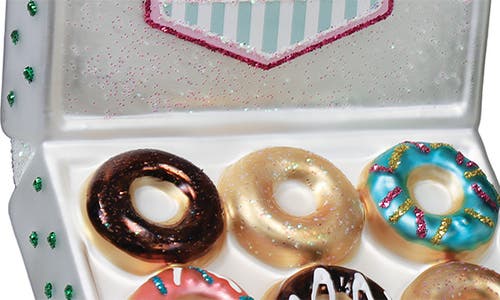 Old World Christmas Box Of Donuts Glass Ornament In Multi