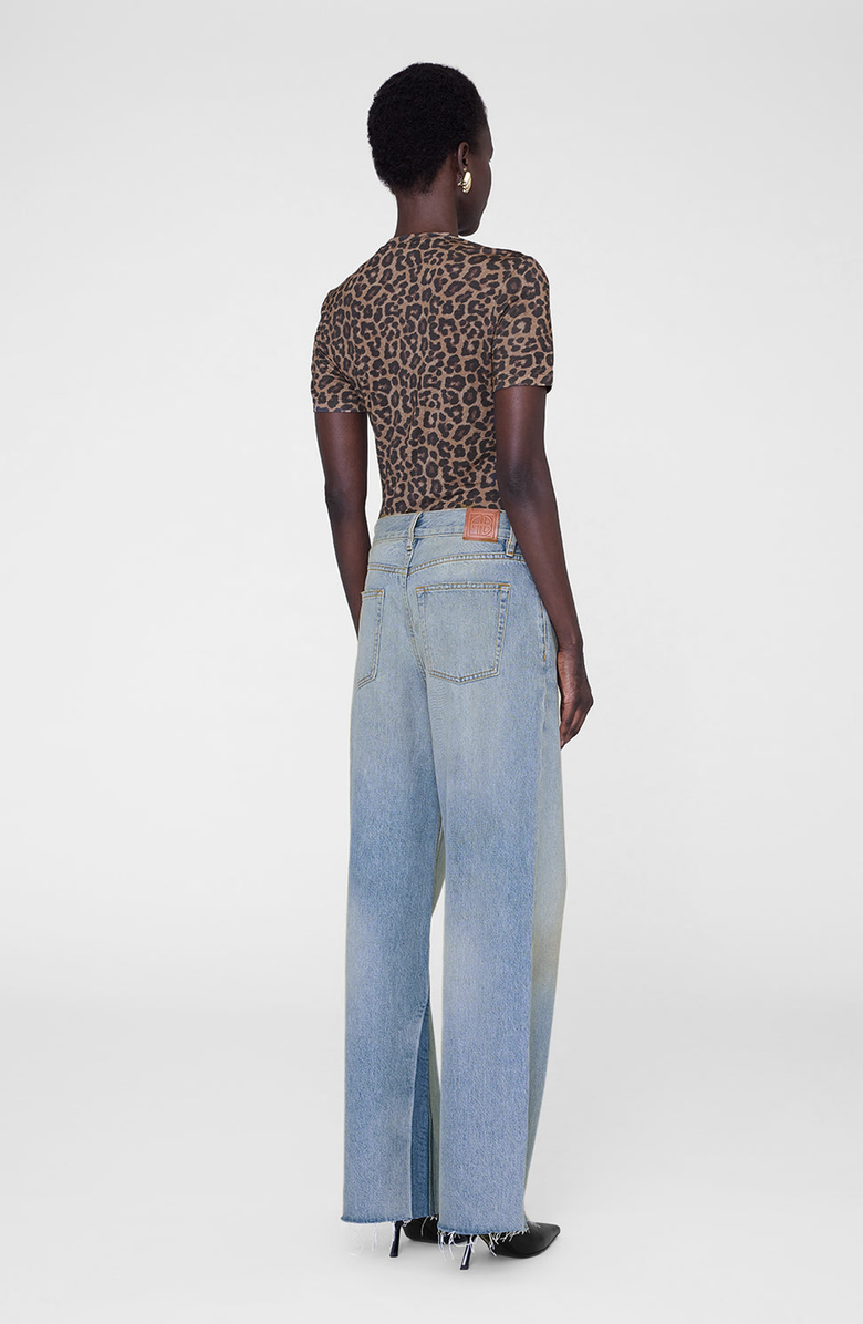 ANINE BING Sylvie Tee T-Shirt, Alternate, color, Black / Brown Leopard