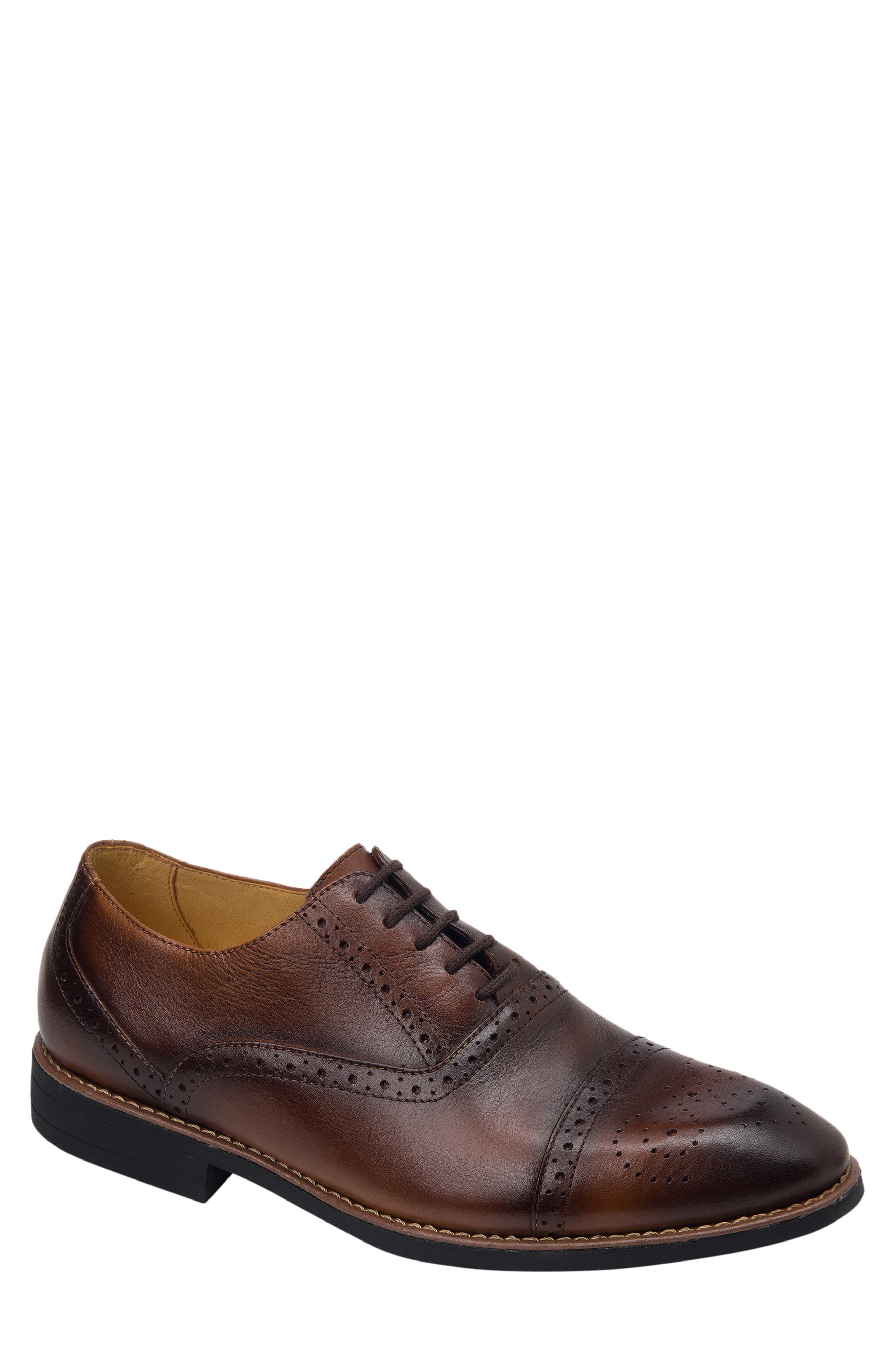 Murali Cap Toe Oxford, Main, color, BROWN LEATHER
