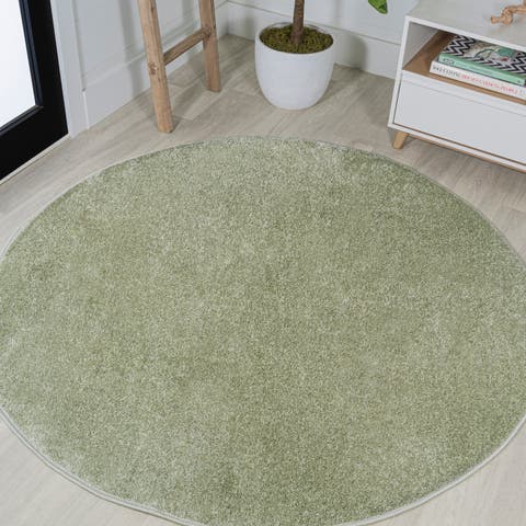 Haze Solid Low-Pile Round Area Rug