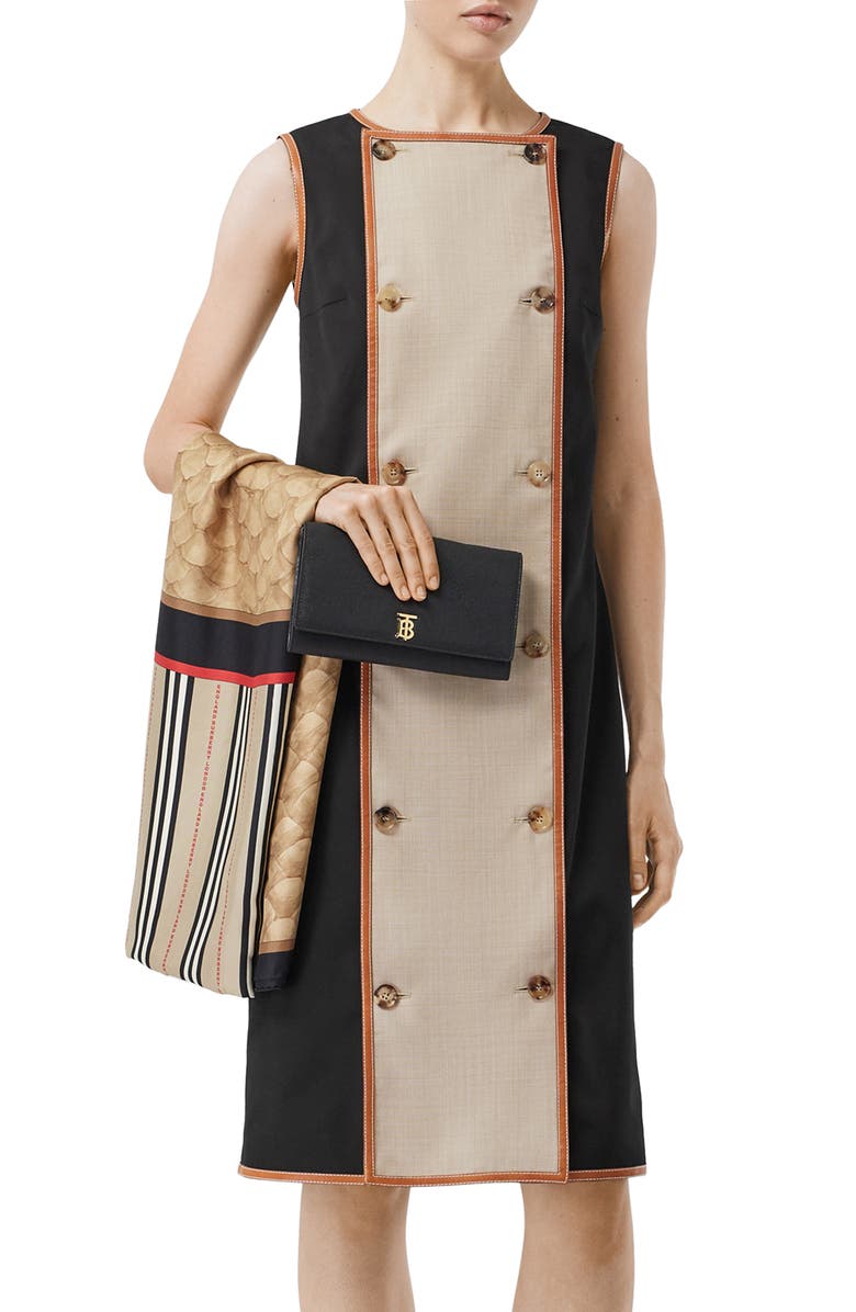 Burberry Monogram Motif Leather Wallet with Detachable Strap, Alternate, color, 