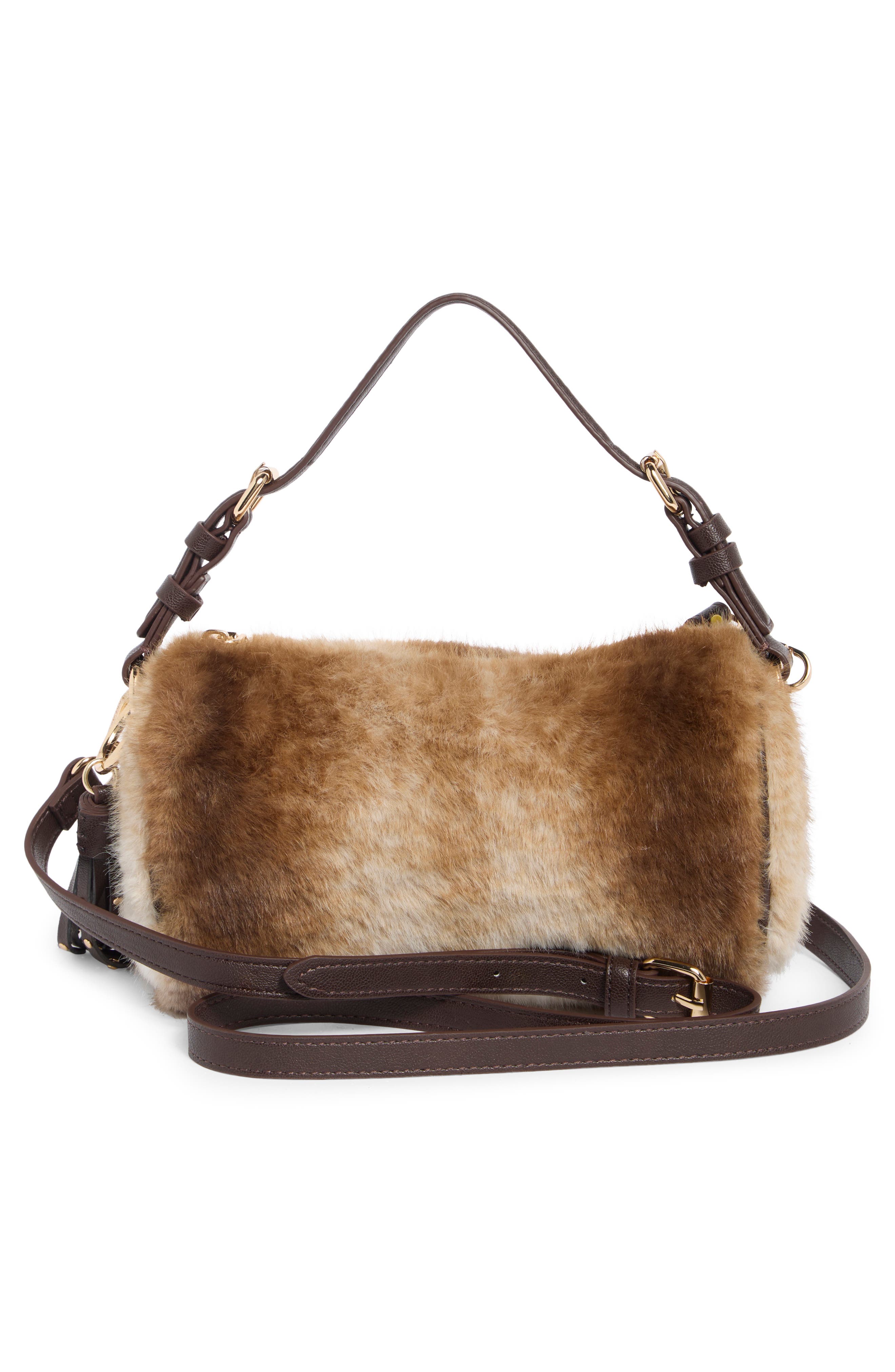 BCarrie Faux Fur Shoulder Bag, Alternate, color, LIGHT FUR