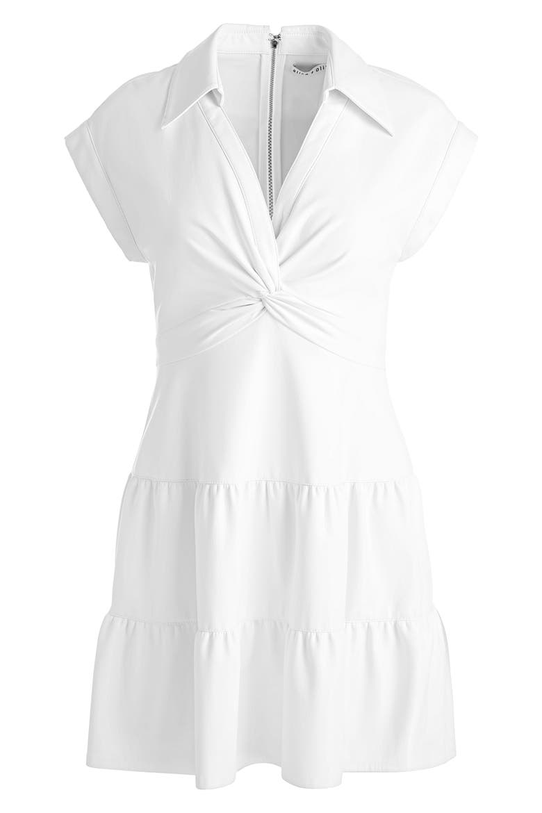 Mila Center Twist Cotton Blend Minidress, Alternate, color, WHITE