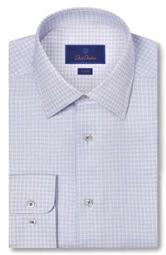 David Donahue Trim Fit Box Dobby Dress Shirt