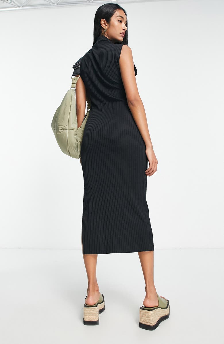 Topshop Jersey Rib Midi Dress, Alternate, color, 