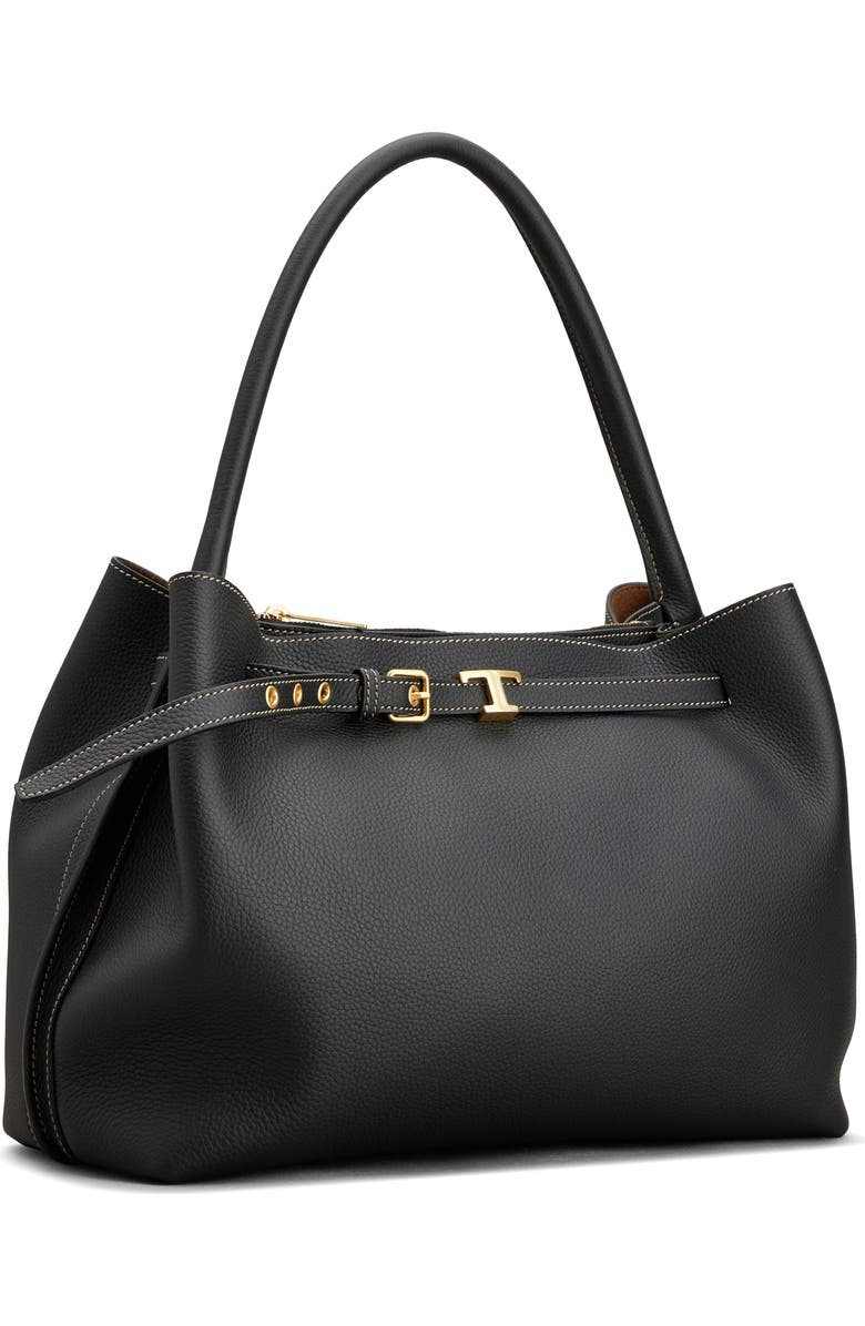 Tod's T Timeless Leather Top Handle Bag, Alternate, color, Nero