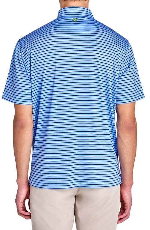 Construct Stripes Polo In Lt Blue