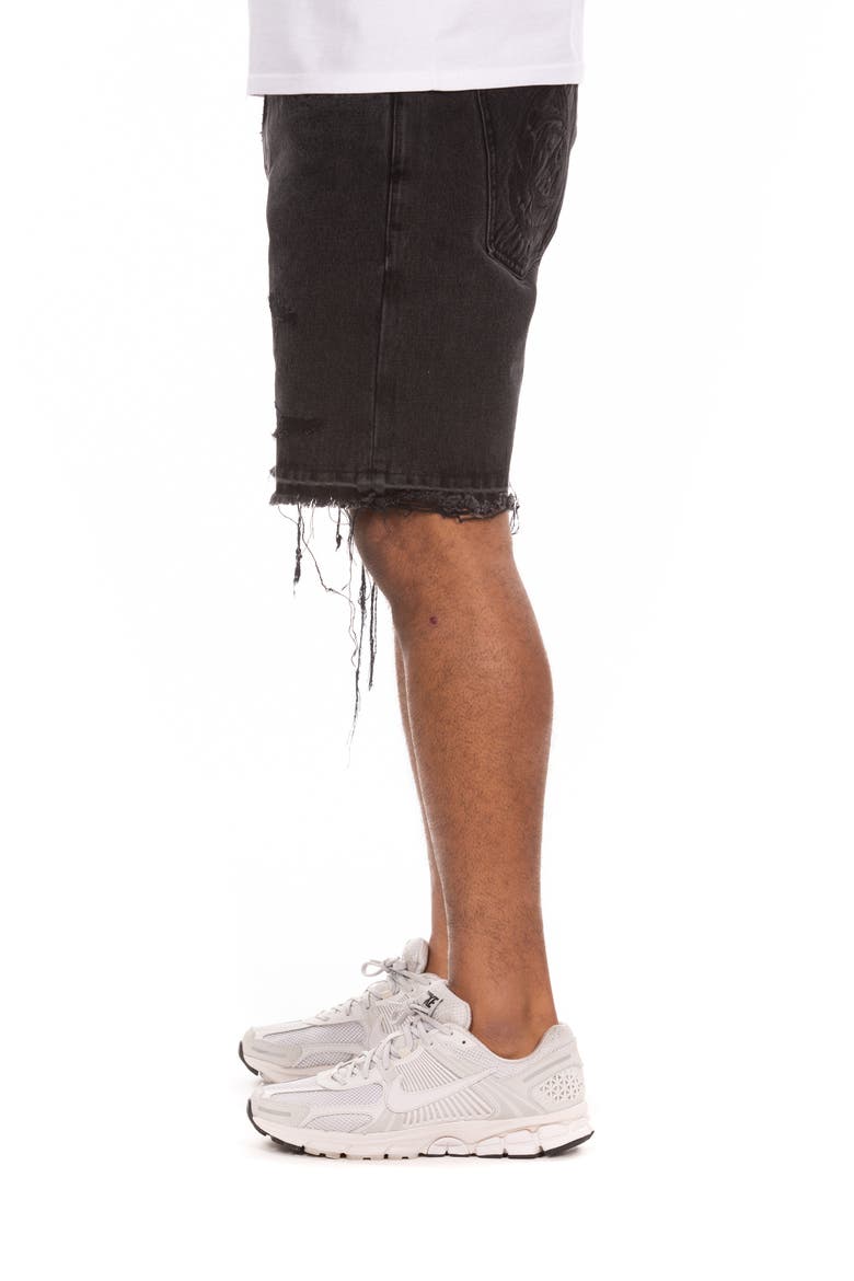 BB Evo Cutoff Denim Shorts, Alternate, color, DARK HIVE