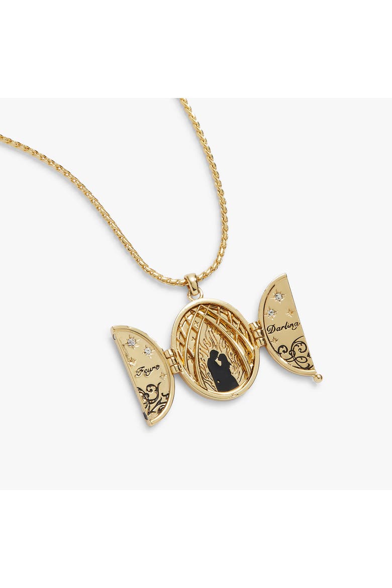 A Court of Thorns and Roses "There You Are" Locket Necklace, Alternate, color, Gold