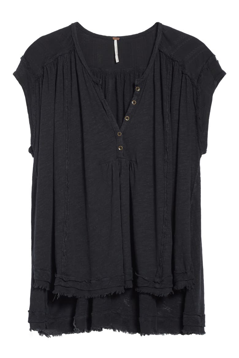 We the Free by Free People Aster Henley Top, Alternate, color, BLACK